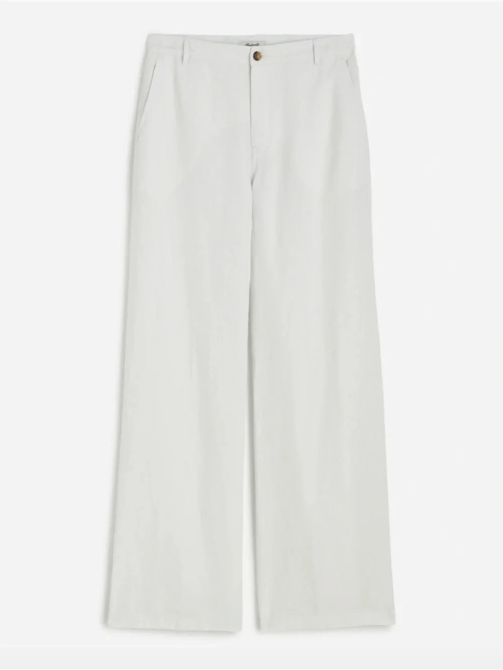 Madewell The Zoe Relaxed Wide Pant in 100% Linen Size 14 in Salt White - Picture 4 of 12